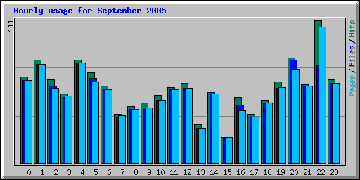 Hourly usage for September 2005